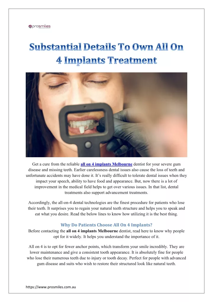 get a cure from the reliable all on 4 implants