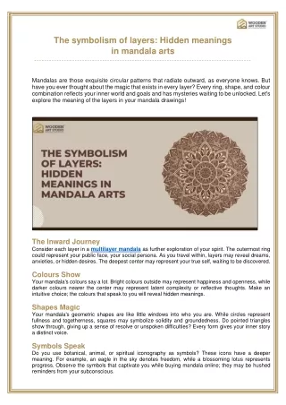The symbolism of layers Hidden meanings in mandala arts
