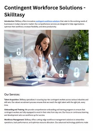 Contingent Workforce Solutions - Skilltasy