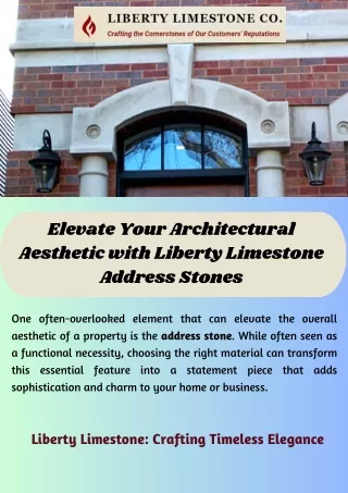 Elevate Your Architectural Aesthetic with Liberty Limestone Address Stones