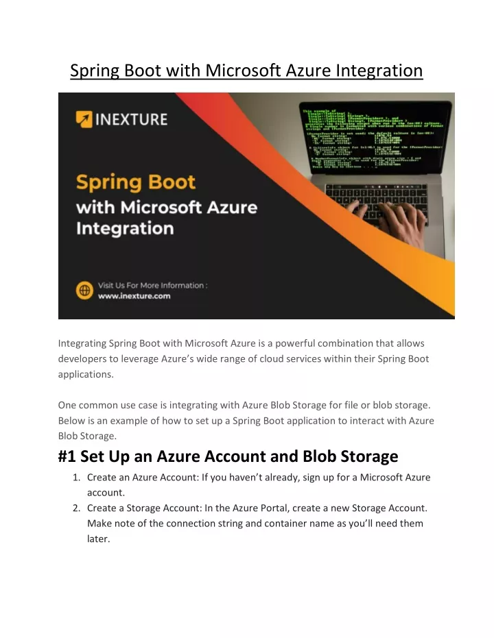 spring boot with microsoft azure integration