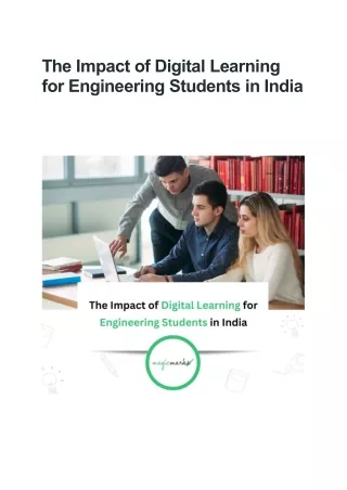 The Impact of Digital Learning for Engineering Students in India