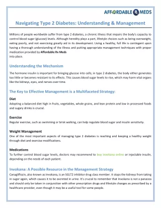 Navigating Type 2 Diabetes: Understanding & Management