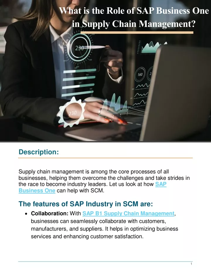 what is the role of sap business one in supply