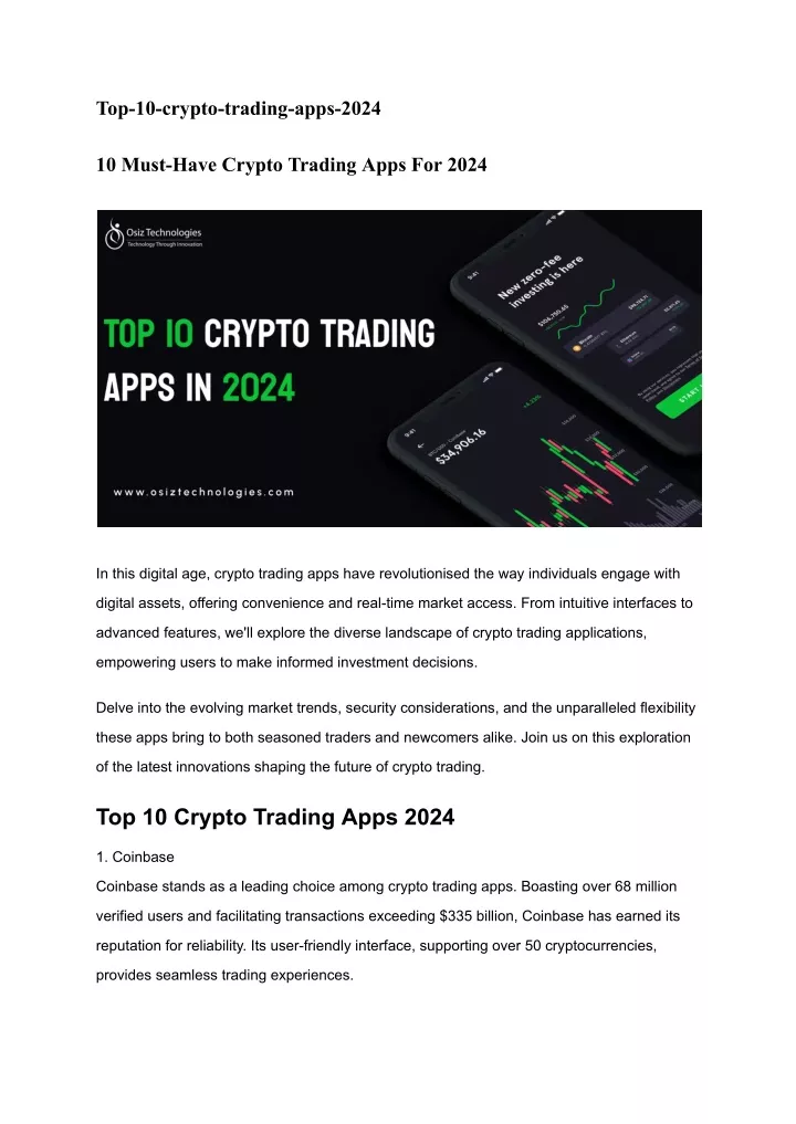top 10 crypto trading apps 2024