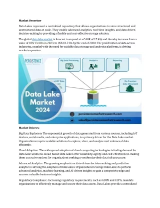 market overview data lakes represent