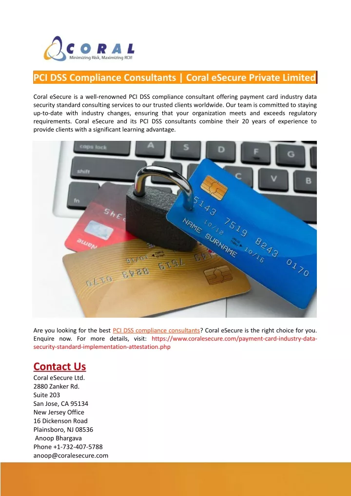 pci dss compliance consultants coral esecure
