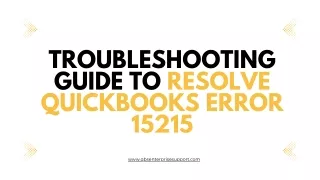 Troubleshooting Guide to Resolve QuickBooks Error 15215