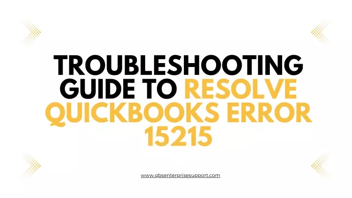troubleshooting guide to resolve quickbooks error