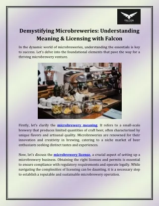 Microbrewery Meaning