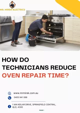 How Do Technicians Reduce Oven Repair Time?