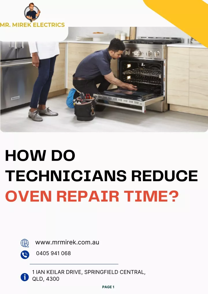 how do technicians reduce oven repair time