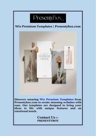 Wix Premium Templates  Presentybox com