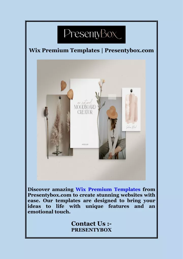 wix premium templates presentybox com