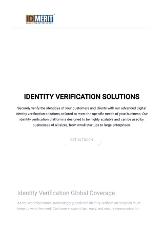 Identity Verification Solutions UK