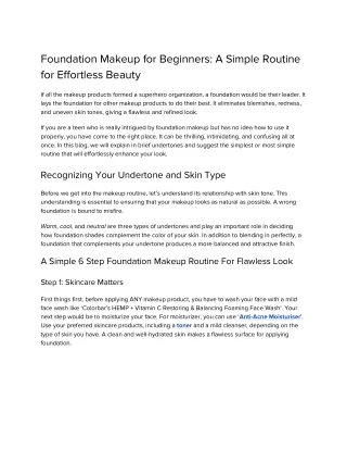 foundation makeup for beginners a simple routine