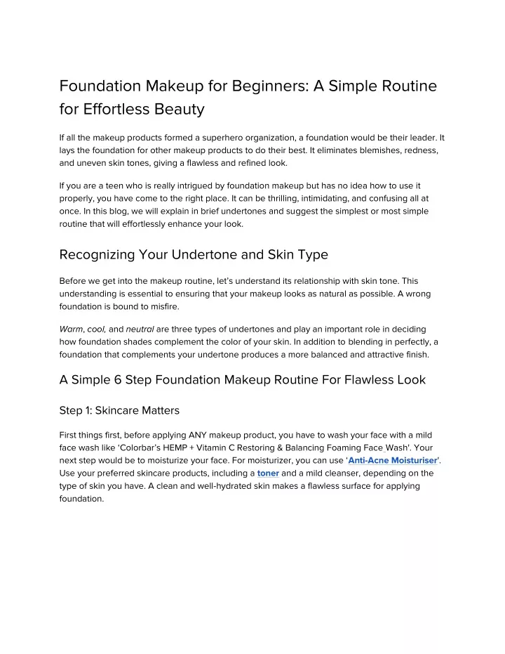 foundation makeup for beginners a simple routine