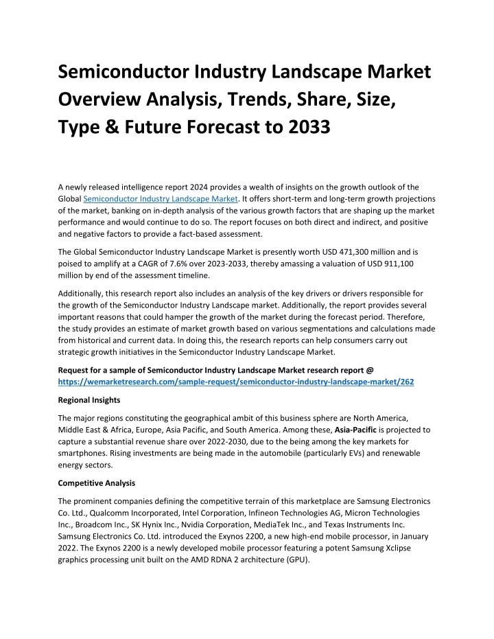 semiconductor industry landscape market overview