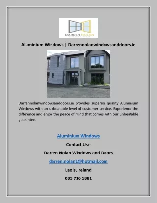 Aluminium Windows | Darrennolanwindowsanddoors.ie