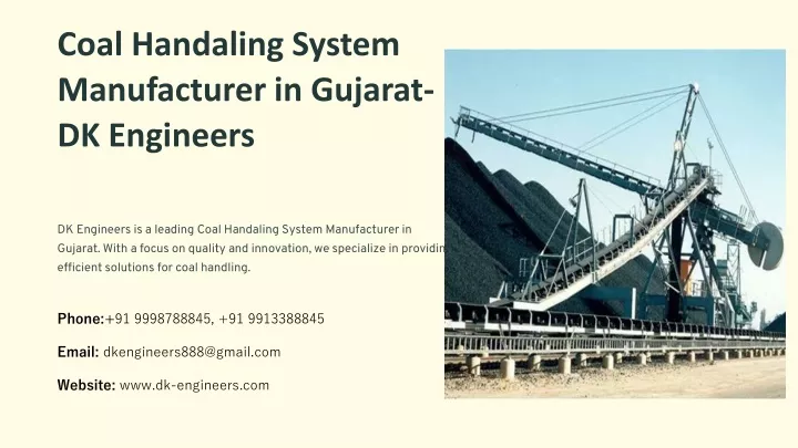 coal handaling system manufacturer in gujarat