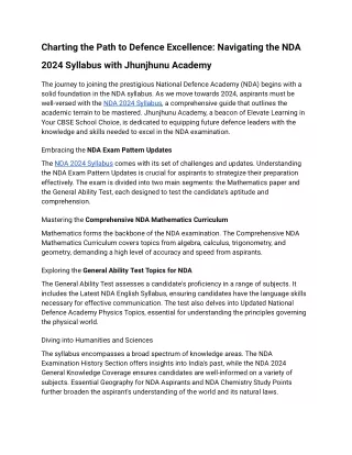 NDA 2024 Syllabus