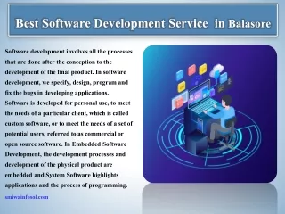 Software Development in Balasore