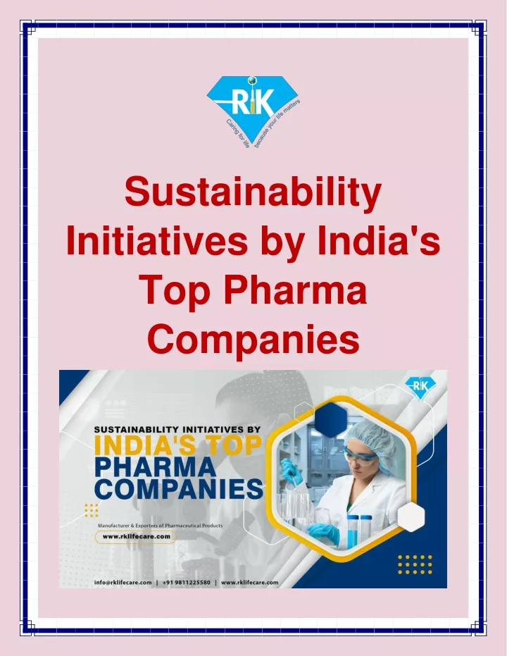 sustainability initiatives by india s top pharma