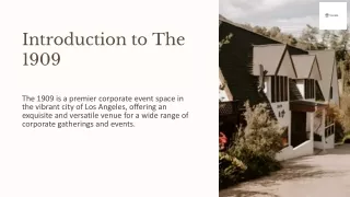 Explore the Premier Corporate Event Space in Los Angeles - The 1909