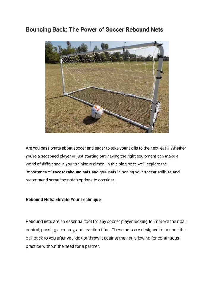bouncing back the power of soccer rebound nets