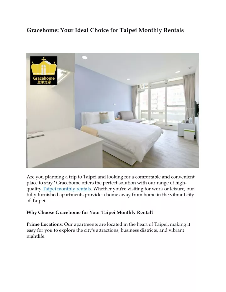 gracehome your ideal choice for taipei monthly