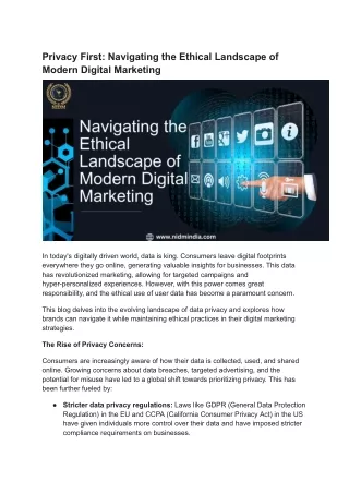 Privacy First: Navigating the Ethical Landscape of Modern Digital Marketing