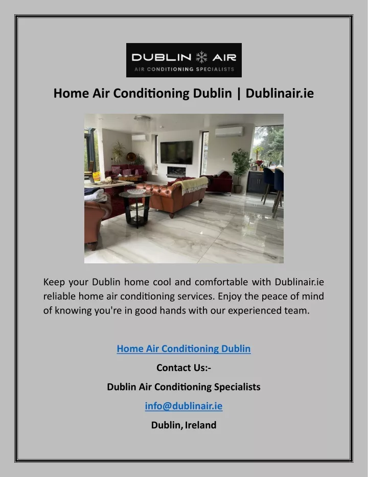 home air conditioning dublin dublinair ie
