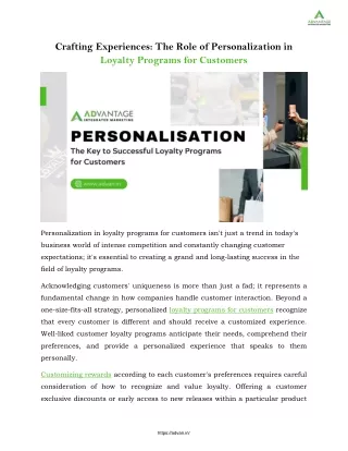 Crafting Experiences: The Role of Personalization in Loyalty Programs for Custom