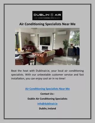 Air Conditioning Specialists Near Me | Dublinair.ie