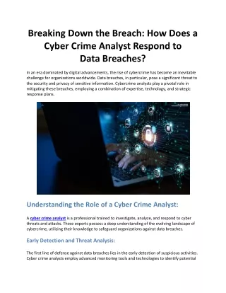 breaking down the breach how does a cyber crime