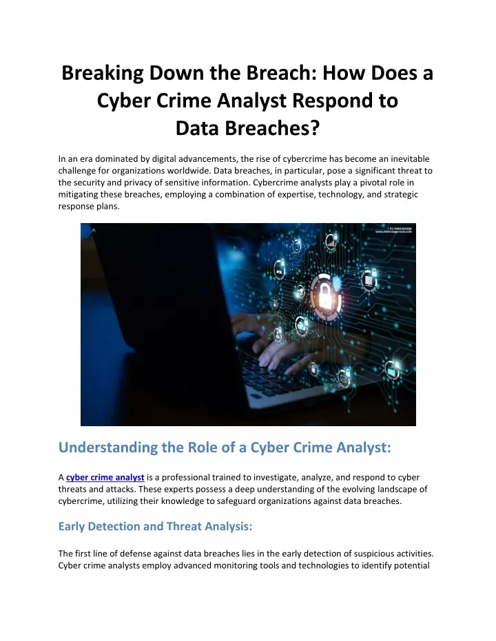 breaking down the breach how does a cyber crime