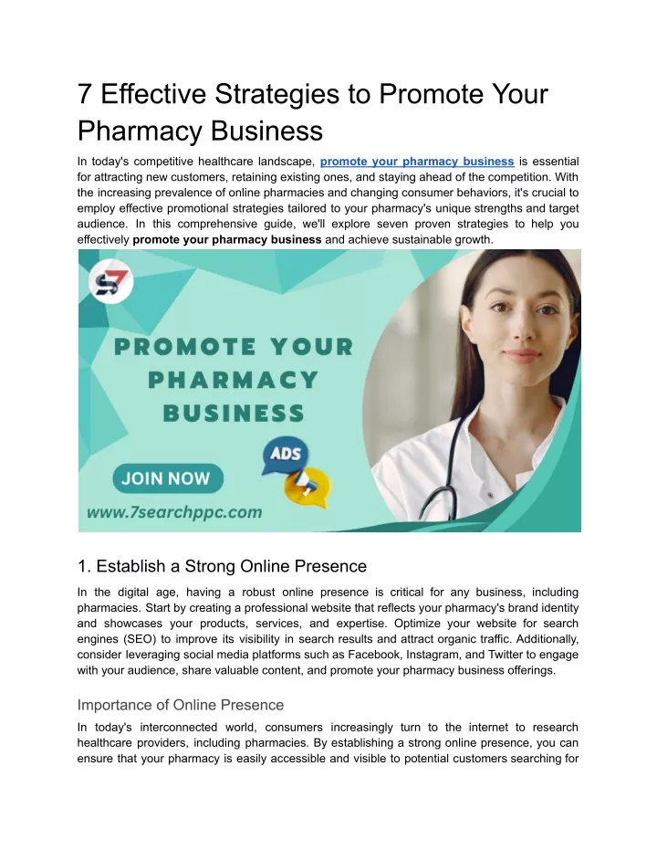 7 effective strategies to promote your pharmacy
