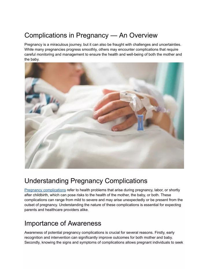 complications in pregnancy an overview