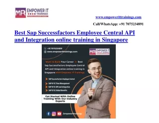 Best Sap SF EC API and Integration online training in Singapore