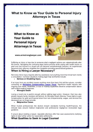 What to Know as Your Guide to Personal Injury Attorneys in Texas