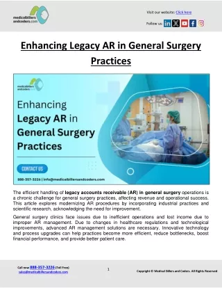 Enhancing Legacy AR in General Surgery Practices
