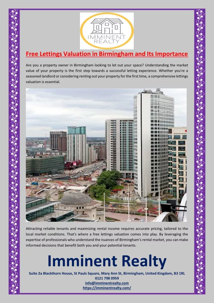 free lettings valuation in birmingham