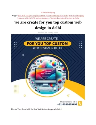 we are create for you top custom web design in delhi