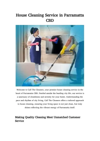 Best House Cleaning Services in Parramatta CBD