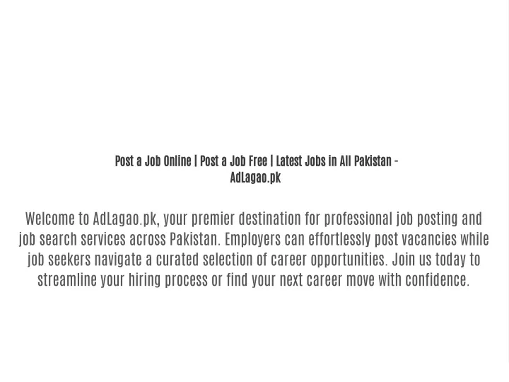 post a job online post a job free latest jobs