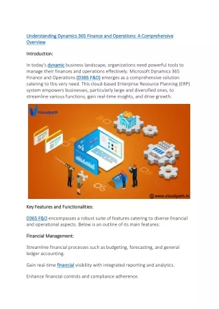understanding dynamics 365 finance and operations