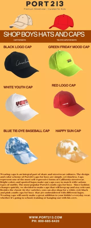 Tie-Dye Caps For Boys