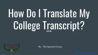 How Do I Translate My College Transcript?