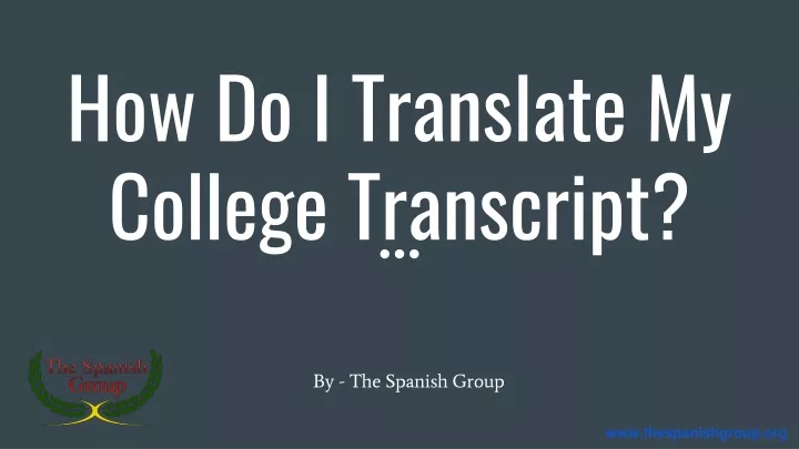 how do i translate my college transcript