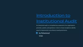 Introduction to Institutional Audit pdf 1